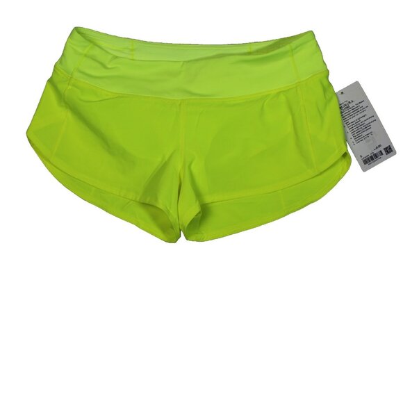 Lululemon Speed Up Shorts 2.5 inch Lined Womens 8 Yellow Neon Swift Running Tags - Picture 1 of 5